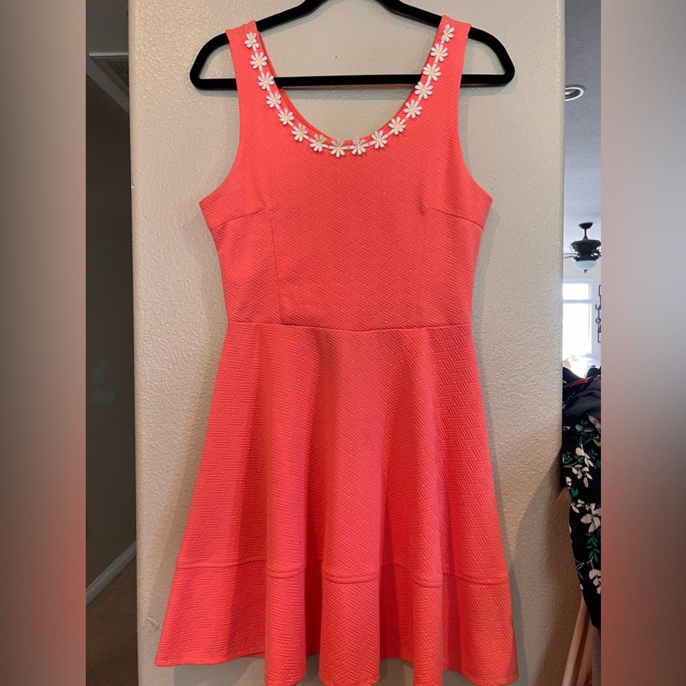 Coral sleeveless dress
